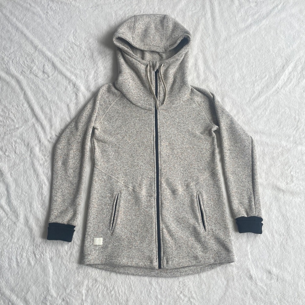 DESO Supply Co Wanderer Full Zip Fleece Hoodie Tunic Oatmeal Gray Small USA